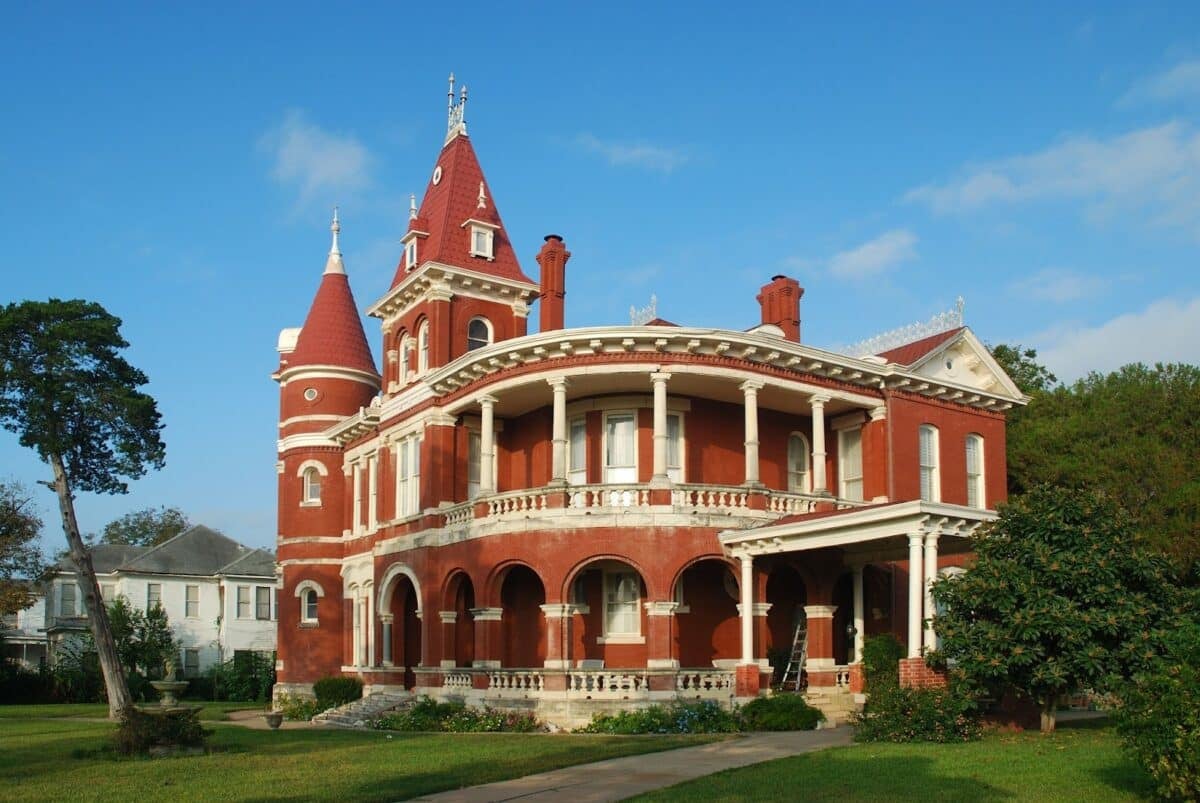 Red brick Queen Anne style home