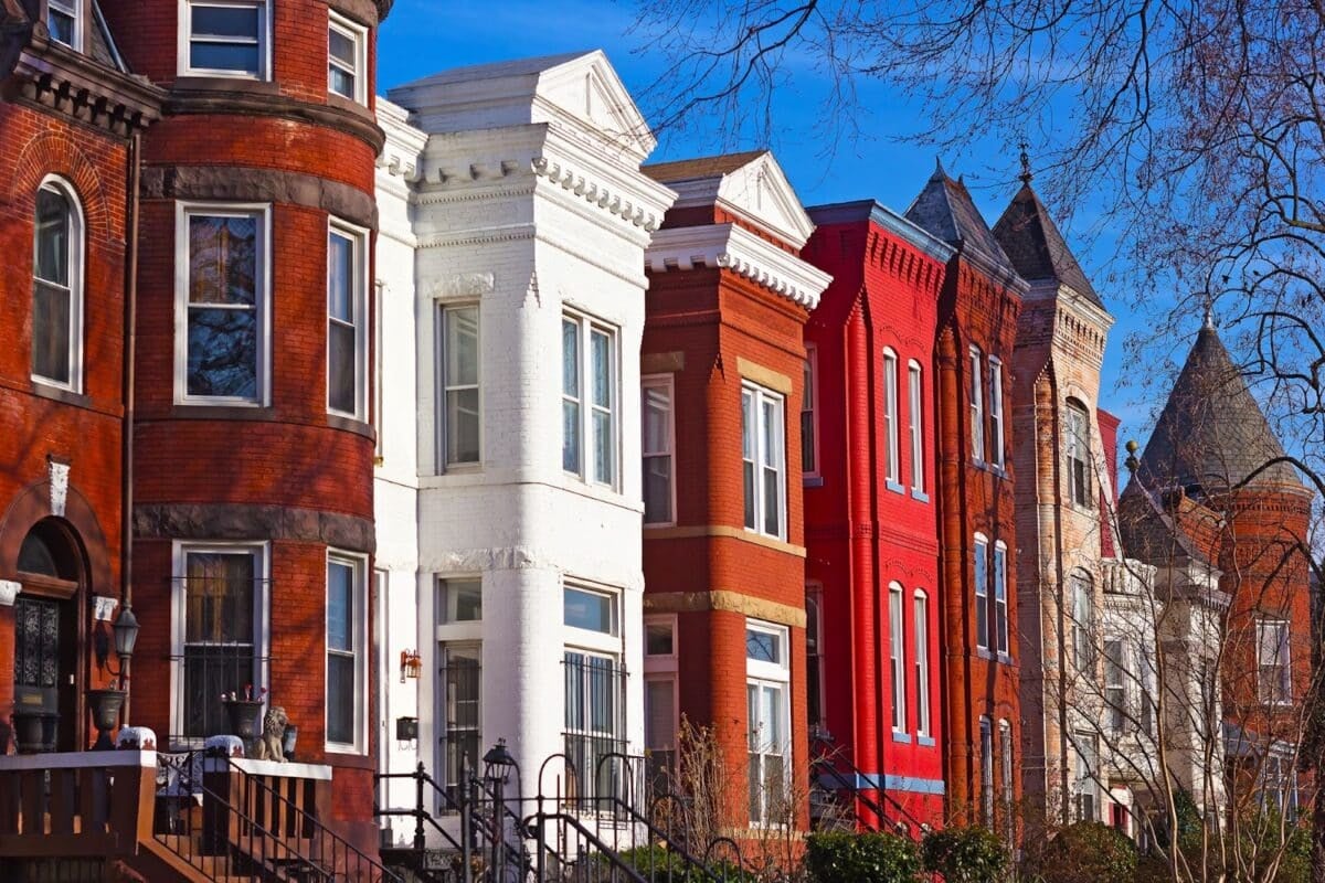 Row houses of Mount Vernon Square in Washington DC