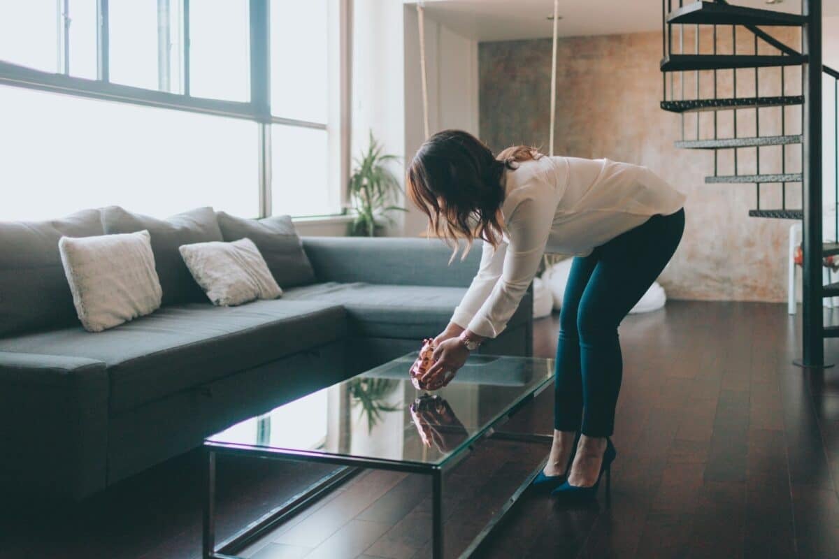 A woman staging a home