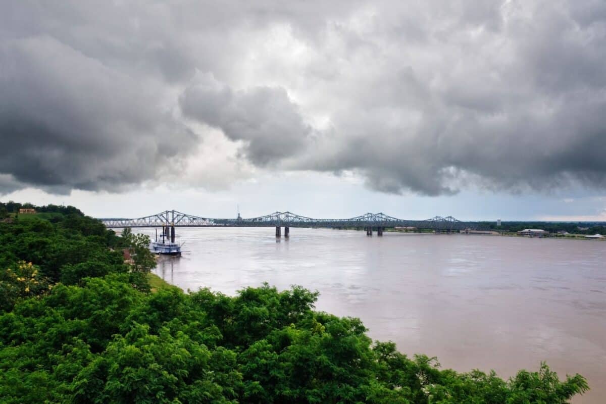 Mississippi River in full flood.