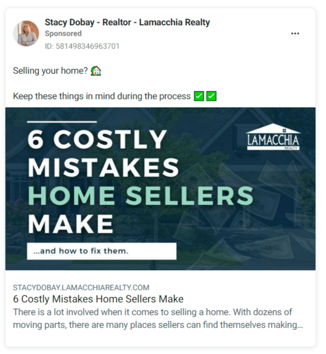 facebook Real Estate Ad Six Costly Mistakes Home Sellers Make Ad