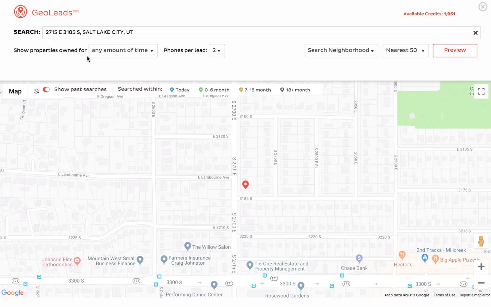 Geoleads interactive lead map