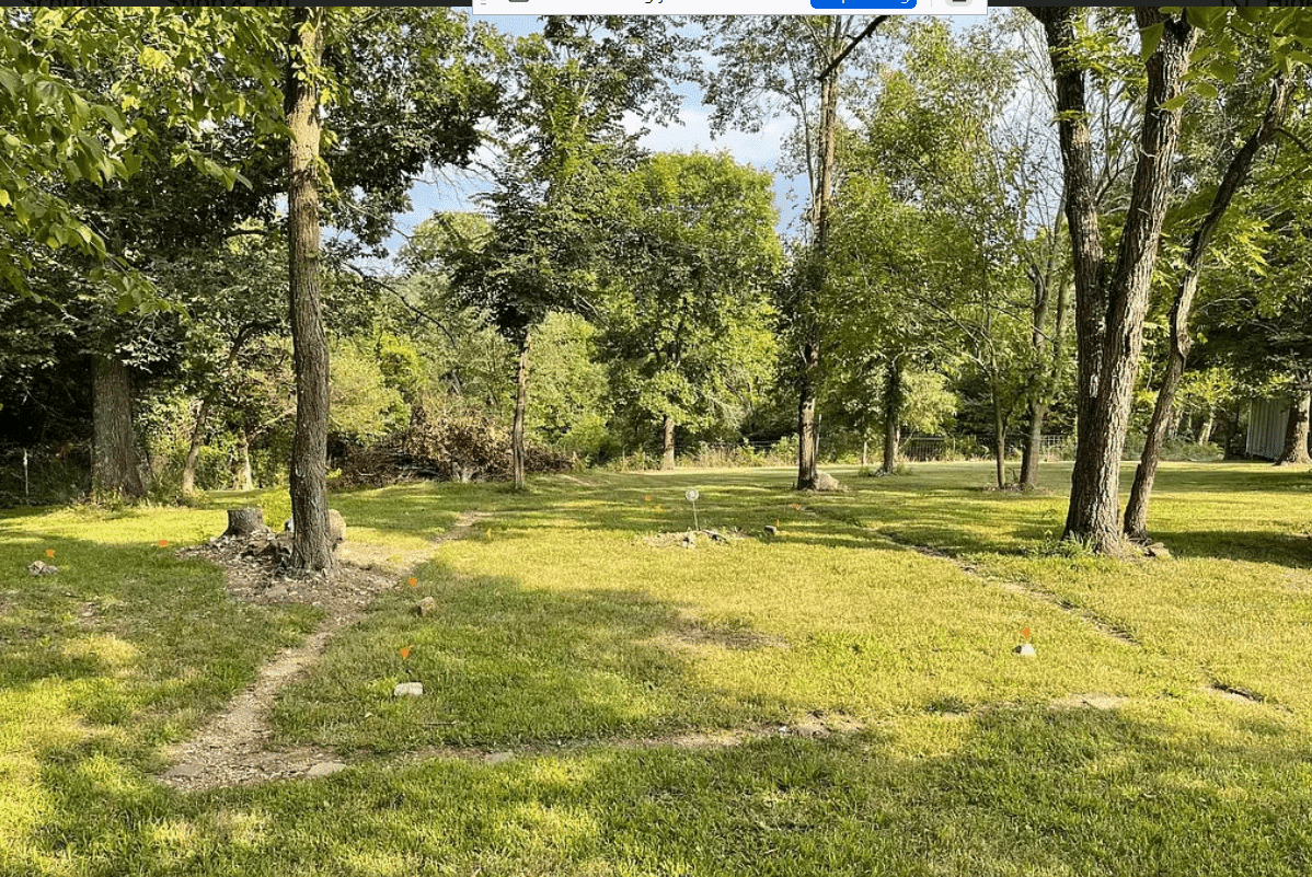 The Haunted Castle House's backyard that's also a graveyard