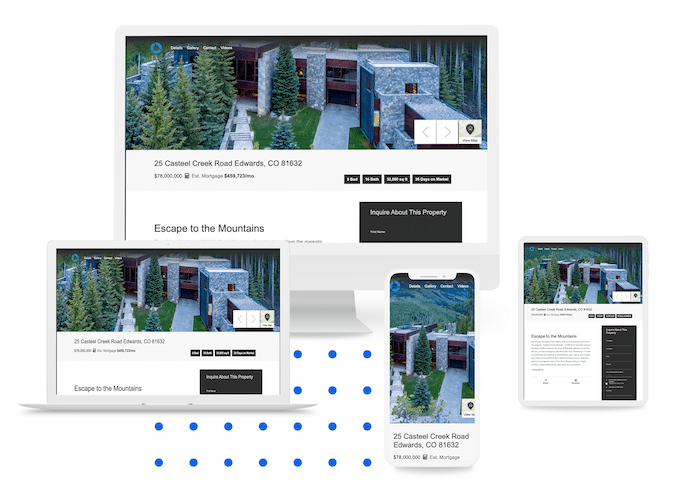 Image of property page on various devices