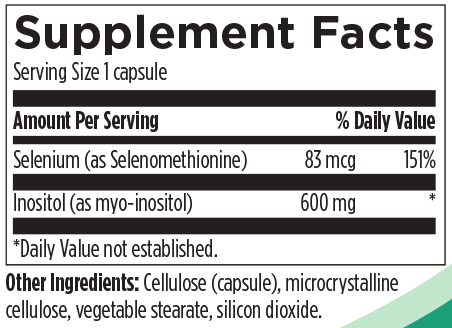 Rootcology Selenium + Myo-Inositol Supplement Facts