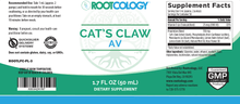 Rootcology Cat's Claw Supplement Label