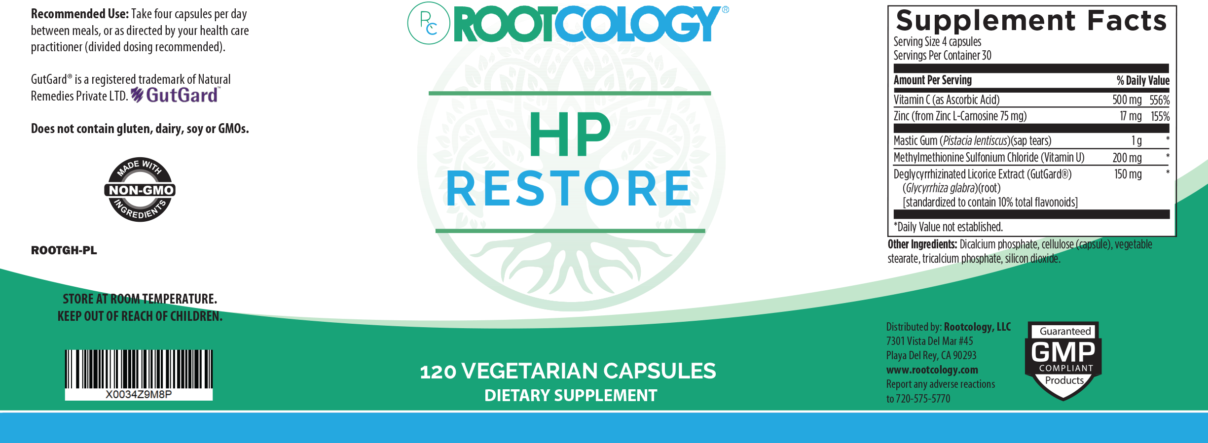 Rootcology HP Restore Supplement Label