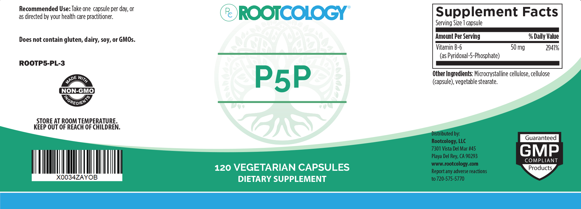 Rootcology P5P Supplement Label