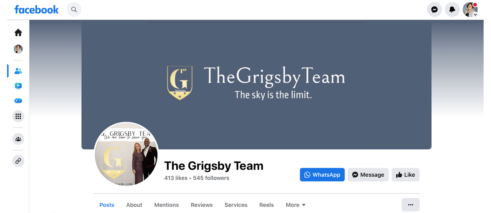 The Grigsby Team real estate Facebook page