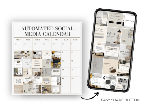 Screenshot of Agent Crate's automated social media calendar from its website