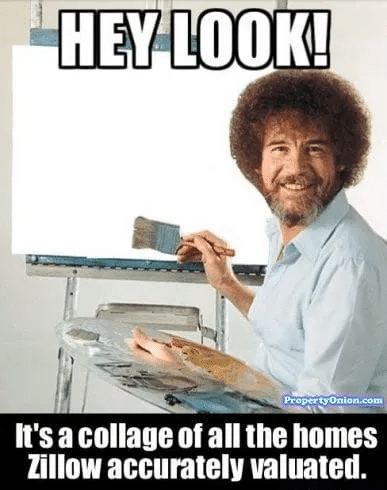 Bob Ross in front a blank canvas