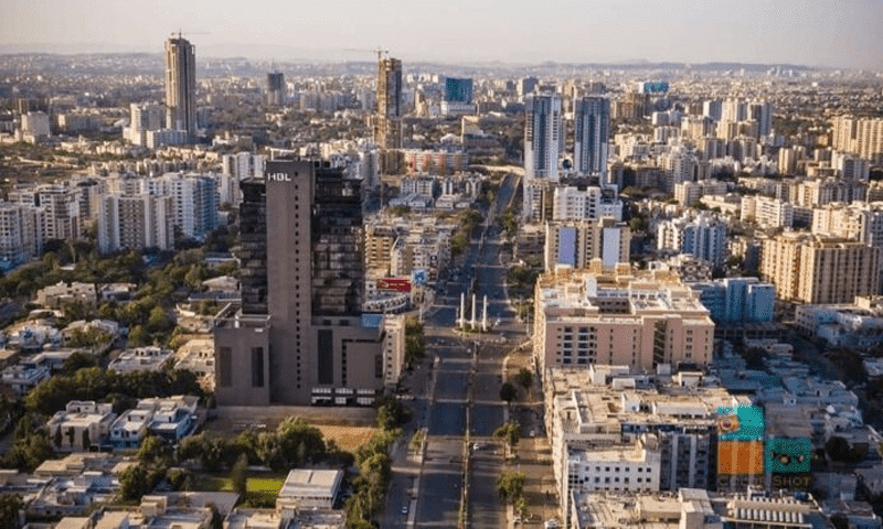 An aerial view of Karachi, Pakistan