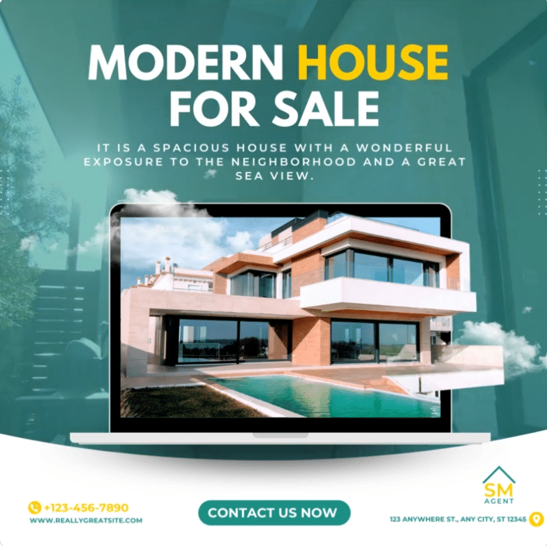 Modern House for Sale LinkedIn Ad Post