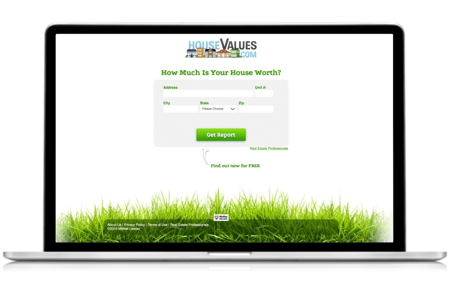 Laptop with lead generation website loaded