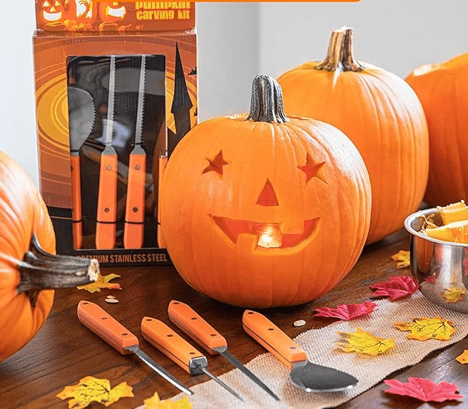 Pumpkin with carving kit