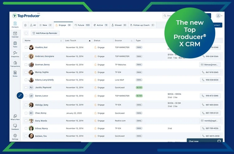 Top Producer dashboard on desktop.