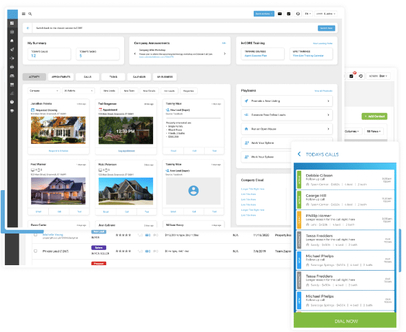 KvCORE CRM dashboard on desktop and mobile