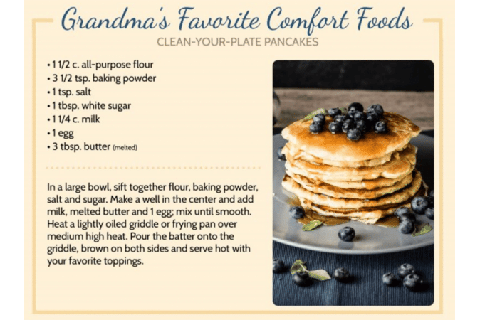 Recipe postcard template from ProspectsPLUS!